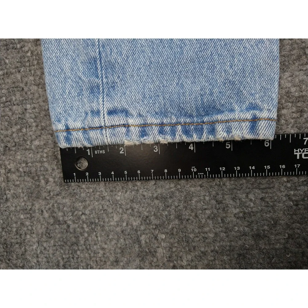 Levis 501 S‎ Skinny Jeans Light Distressed Ripped Button Fly Blue Denim 27x28